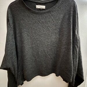 Lucky Brand Dark Charcoal Knit Crop Sweater